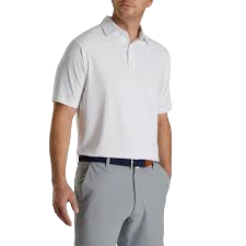FootJoy Solid Lisle Set On Placket Polo - White