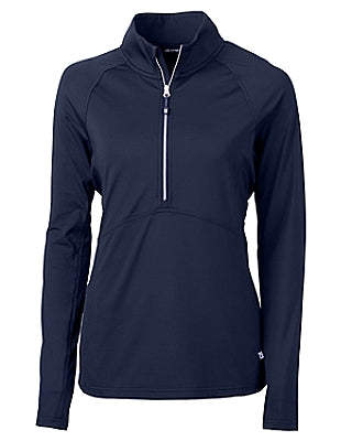 Cutter & Buck Adapt Eco Knit Stretch Recycled Womens Half Zip Pullover - Navy