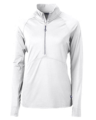 Cutter & Buck Adapt Eco Knit Stretch Recycled Womens Half Zip Pullover - White