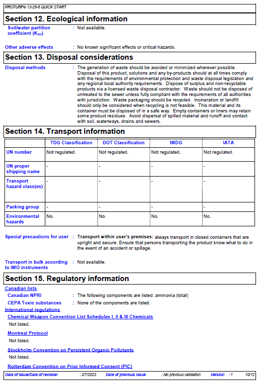 Quick Start Turf Fertilizer (13-26-6)