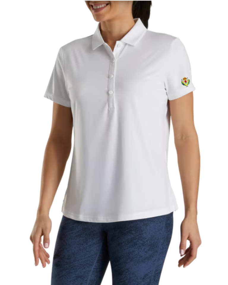 FootJoy Women's Solid Lisle Polo - White