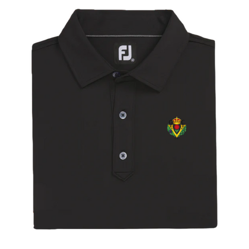 FootJoy Solid Lisle Set On Placket Polo - Black