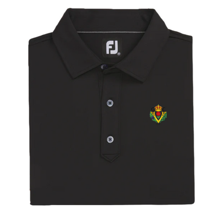 FootJoy Solid Lisle Set On Placket Polo - Black