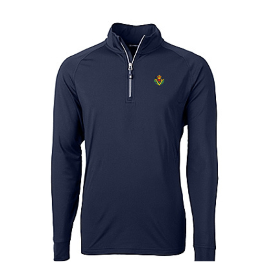 Cutter & Buck Adapt Eco Knit Stretch Recycled Mens Quarter Zip Pullover - Navy