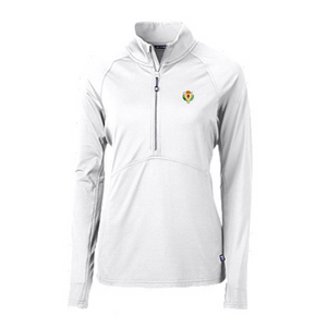 Cutter & Buck Adapt Eco Knit Stretch Recycled Womens Half Zip Pullover - White