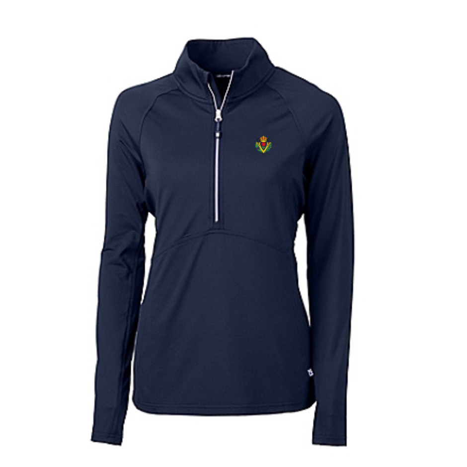 Cutter & Buck Adapt Eco Knit Stretch Recycled Womens Half Zip Pullover - Navy