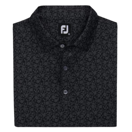 FootJoy Painted Floral Lisle Polo - Black
