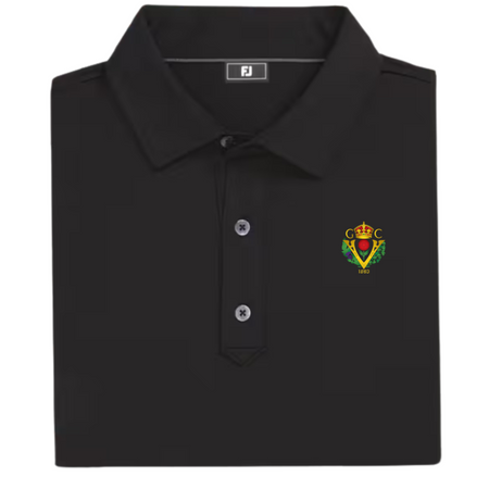 FootJoy Solid Lisle Set On Placket Polo - Black