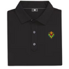 FootJoy Solid Lisle Set On Placket Polo - Black