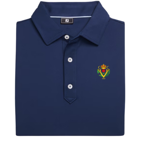 FootJoy Solid Lisle Set On Placket Polo - Navy