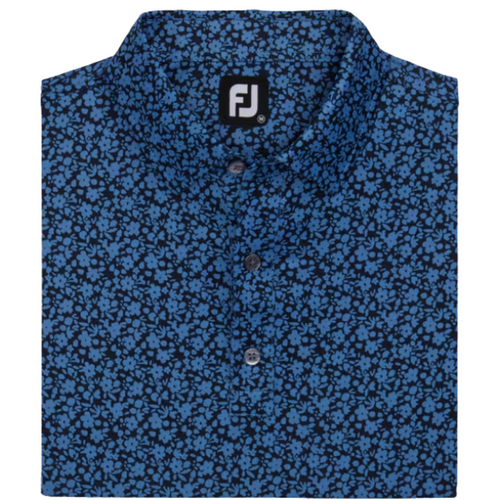 FootJoy Painted Floral Lisle Polo - Navy