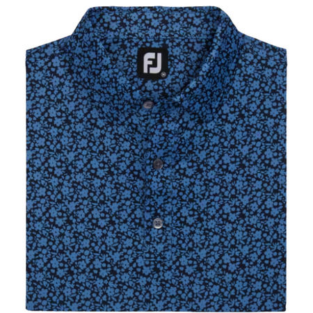 FootJoy Painted Floral Lisle Polo - Navy