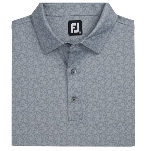 FootJoy Painted Floral Lisle Polo - Grey