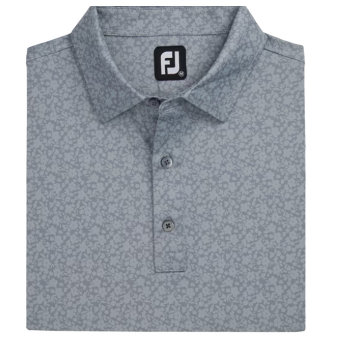 FootJoy Painted Floral Lisle Polo - Grey
