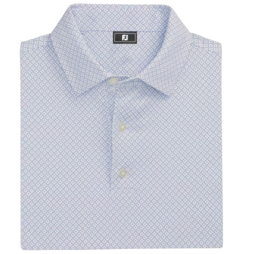 FootJoy Dot Geo Lisle Polo - White/Blue