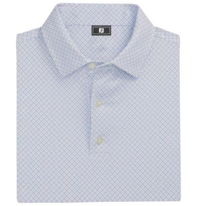 FootJoy Dot Geo Lisle Polo - White/Blue