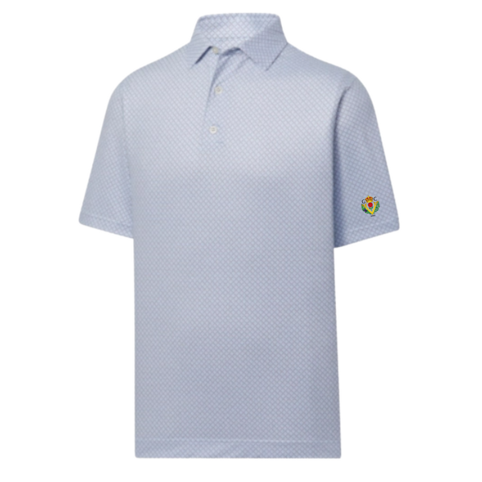 FootJoy Dot Geo Lisle Polo - White/Blue