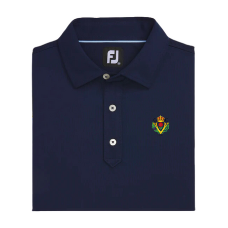 FootJoy Solid Lisle Set On Placket Polo - Navy