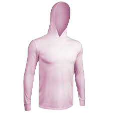 2UNDR Long Sleeve Hooded Tee - Heathered Light Pink