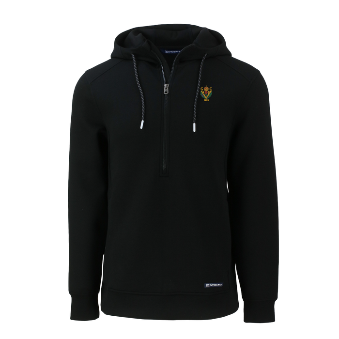 Cutter & Buck Roam Eco Half Zip Recycled Mens Pullover Hoodie - Black