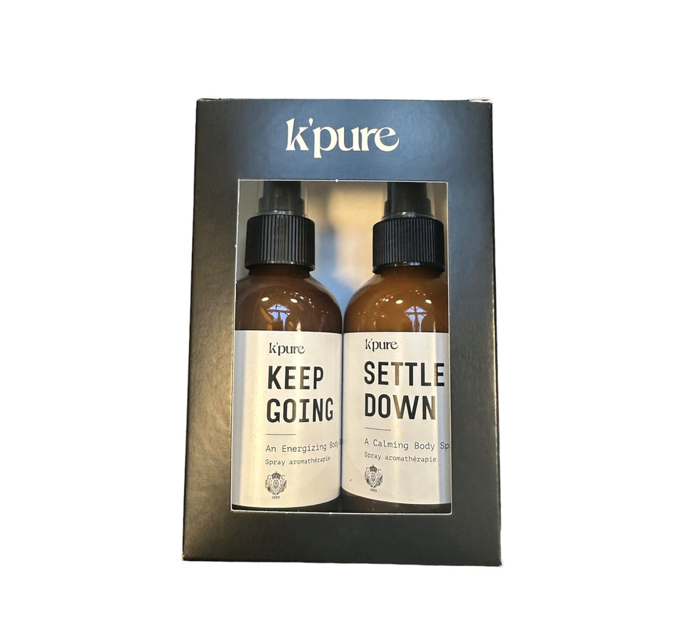 k'pure Keep Going | Energizing Body Spray & Settle Down | Calming Body Spray Bundle - VGC Logo